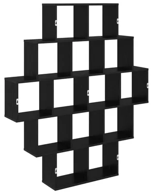 Obrázek produktu pro vidaXL Nástěnná police, černý dub, 120 x 20 x 136 cm, dřevotříska