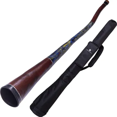 Produktbild von Didgeridoo Gebackenes Holz 150cm – Warmer, kraftvoller Klang und Leichtgewicht. Inklusive Nylon Tasche. Ton = F