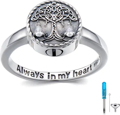 Image de Luxe Asring - Argent 925 - Bague uranaise faite main / Bague commémorative pour As de défunts - Rouwsieraad 19 mm