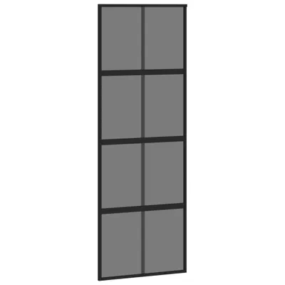 Obrázok produktu pre Posuvné dvere čierne 76x205 cm tvrdené sklo a hliník
