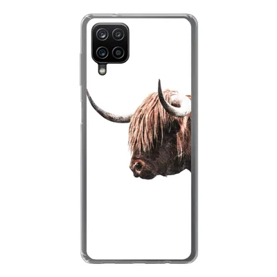 Produktbild von MuchoWow® Handyhülle Schutzhülle Hülle für Samsung Galaxy A12 Schottischer Highlander - Hoorn - Porträt Silikon Softcase Handy Hülle - Bild