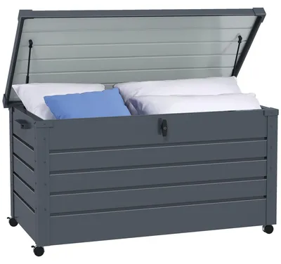 Image de Coffre de jardin - Boîte de jardin - Coffre de rangement - Coffre pour l'extérieur - Boîte pour balcon - 311 litres - Acier galvanisé