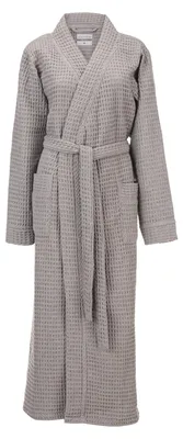 Produktbild von Heckettlane Melange-Grey Bademantel-Waffel M - Hergestellt aus 65% recycelt Baumwolle - 35% andere Fasern