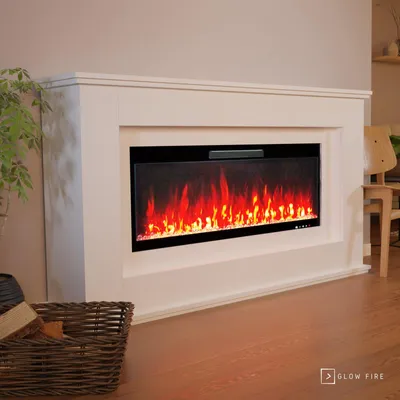 Produktbild von Glow Fire Elektrokamin 'Rhea' 127 | LED Standkamin in weiß mit Heizung (1500 W) | HxBxT:  97x178x33 cm