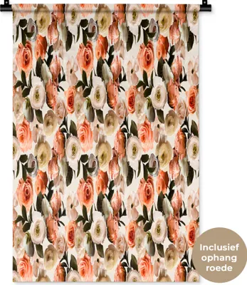 Produktbild von MuchoWow® Wandteppich Wandbehang Blumen - Rosen - Farben 60x90 cm Tapisserie Dekoration Wandtuch - Foto-Teppich - Abwaschbar