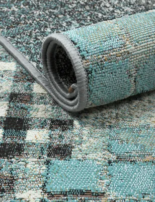 Zdjęcie produktu dla Dywan do salonu Multidecor Dara 120 x 170 cm patchwork turkus 1 szt.