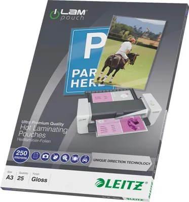 Immagine prodotto di LEITZ pellicola di laminazione iLAM, 25 DIN A3, lucida, 500 mic