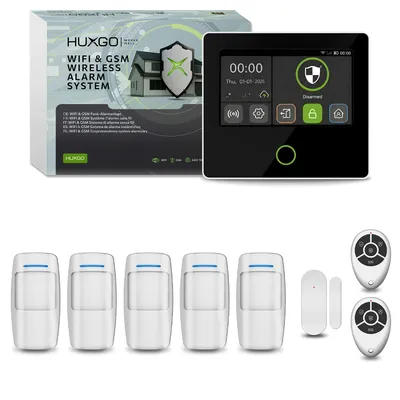 Produktbild von HUXGO Funk Alarmanlage Haus WLAN & GSM 4G Set 5x Bewegungsmelder, 1x Türsensor, TUYA App HXA502 B