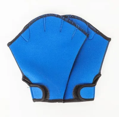 Produktbild von Schwimmhandschuhe, Wasserdichtigkeitstraining, Fitness-Tauchen, Schwimmhandschuhe, Pedale, Schwimmanzug für Männer und Frauen, Anfänger - Blau - S