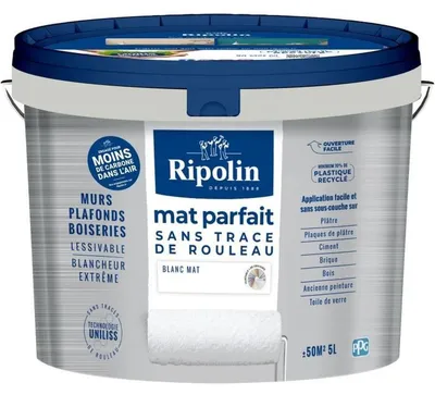 Produktbild von RIPOLIN Perfect 5L Matte White Wand- und Deckenfarbe