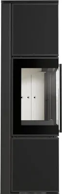Produktbild von Kaminofen aus Stahl KRATKI TORA/M 8 kW Ø 150 Quarzsinter Nero Assoluto