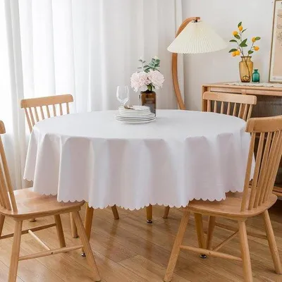 Produktbild von Famanu Polyester Tischdecke - Schutzfolie für Tische - 100 cm Rund - Weiß