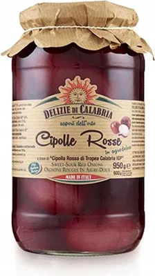 Obrázek produktu pro Delizie Calabria Cipolla Rossa IGP 530 g červená cibule nakládaná v octu