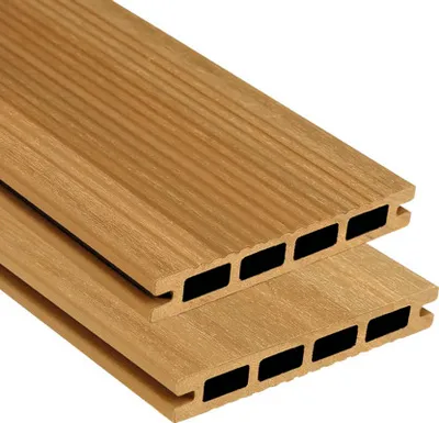 Produktbild von Handmuster zu Konsta WPC Terrassendiele Nativo Hohlkammerprofil beschichtet 4000 x 145 x 22,5 mm Eiche hellbraun