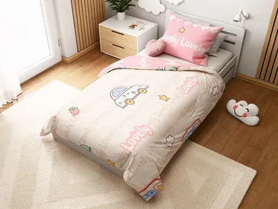 Produktbild von Baumwoll-Babybettwäsche mit Autos, schönes Rosa