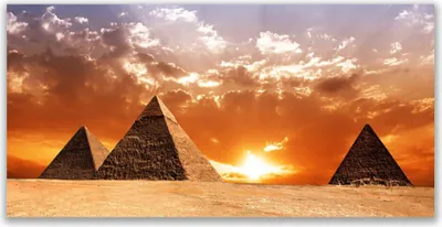Produktbild von Acrylglasbilder 120x60 Wandbild Druck Pyramiden Landschaft