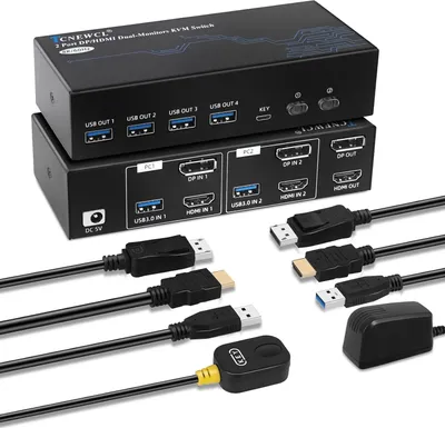 Zdjęcie produktu dla Przełącznik KVM TCNEWCL KS925T HDMI DP USB 5V do obsługi wielu komputerów