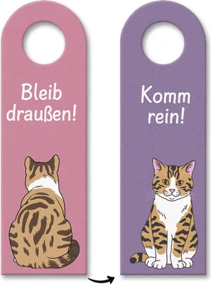 Produktbild von Bleib draußen Komm rein niedliche Katze Türhänger