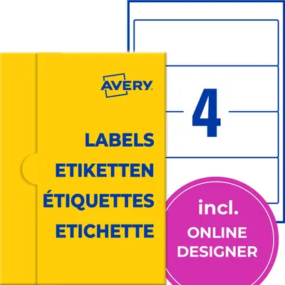 Produktbild von AVERY Zweckform P4761-50 Ordnerrücken Etiketten (200 blanko Rückenschilder, 61x1