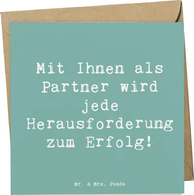 Produktbild von Mr. & Mrs. Panda Glückwunschkarte Spruch Erfolgreiche Geschäftspartner - Meeresbrise - Geschenk, Geschenke, anlasskarte, doppelkarte, faltkarte, Zusammenarbeit, Grußkarte