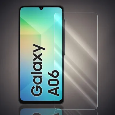 A smartphone screen protector is shown next to a smartphone.