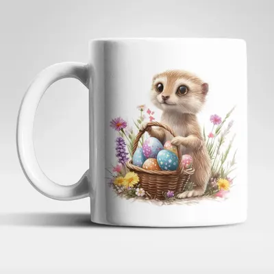 Produktbild von Ostern Erdmännchen Ostereier Kaffeetasse Teetasse Tasse Geschenkidee 325 ml – 5642708-Erdmannchen-01