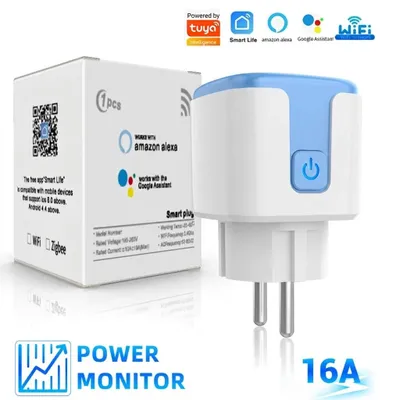 Produktbild von 16A Smart Steckdose mit App Steuerung,WLAN Steckdose,Smart Plug,Kompatibel mit EU Steckdosen,Zeitschaltuhr,Alexa & Google Home Kompatibel