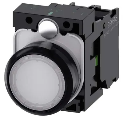 Produktbild von Siemens LEUCHTDRUCKTASTER, WEISS, IP67, IP69K, 50 mm, 100 mm, 30 mm, 54 g