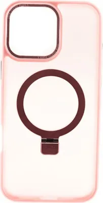 Produktbild von MagSafe Smartphone Hülle Bumper mit Ringhalter - Matte Oberfläche für eleganten Schutz iPhone 16 Plus Rosa