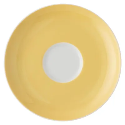 Kaffeeteller weich gelb 14,5 cm, Porzellan, rund