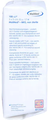 Produktbild von Schlitzkompressen 5x5cm 8-fach unsteril, 100 St KOM