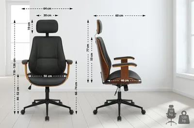 Produktbild von Bürostuhl HLO-CP183 Kunstleder  walnuss/schwarz