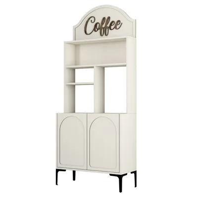 Produktbild von Skye Decor, Lyon 80 - Cream, Black, Wohnzimmerschrank, Kaffeebarschrank, Creme, 81,3 x 201 x 35 cm