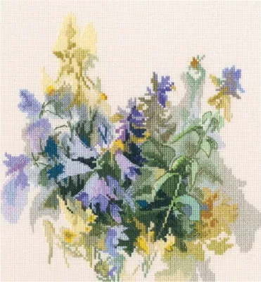 Produktbild von RTO Kreuzstich Set "Waldglockenblumen", Zählmuster, 20x20,5cm