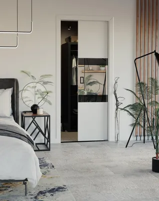 Image de KIER FURNITURE Porte Coulissante Intérieur avec Rail Blanc 96x205x3,6 cm
