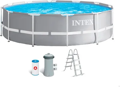 Zdjęcie produktu dla Intex 26716, 8592 l, Basen ramowy, Dorosły/dziecko, Drabina, Niebieski, Szary, 40,8 kg