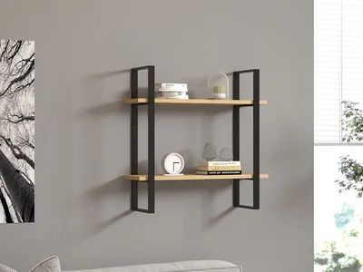 Produktbild von Skye Decor, Buba - Sapphire Oak, Black, Wandregale, Saphir-Eiche, 70 x 70 x 22 cm