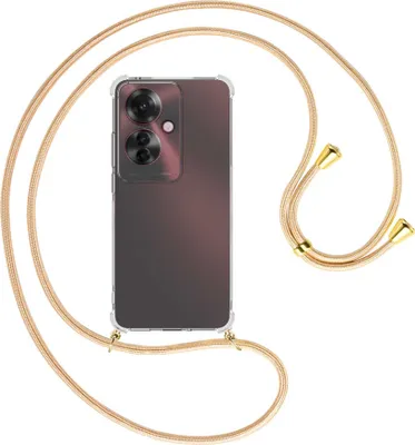 Produktbild von Handykette Backcover-Schutzhülle mit Band (Metall goldfarben) für Oppo Reno11 F 5G - Goldkordel
