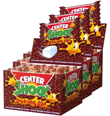 Image de Center Shock Cola chewing-gum acide avec remplissage liquide 400g paquet de 3