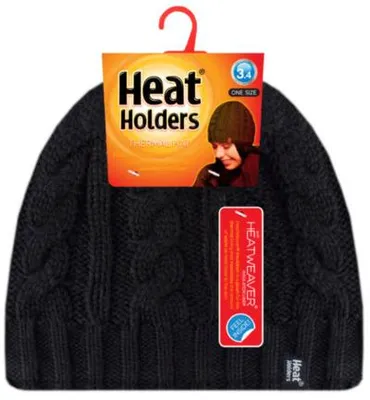 Productafbeelding van Heat Holders Ladies Cable Hat One Size Black (1 stuk)