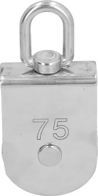 Produktbild von 3-Zoll-Einzelrad-Schwenkrollenblock, 750 kg Tragfähigkeit, Edelstahl 316, für Bootshebeseil