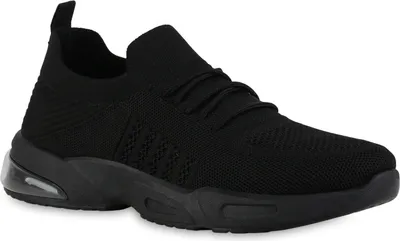 Produktbild von VAN HILL Herren Laufschuhe Sportschuhe Sportlich Strick Profil-Sohle Schuhe 841740, Farbe: Schwarz, Größe: 40