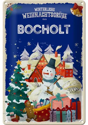 Produktbild von Blechschild Weihnachtsgrüße aus BOCHOLT 20x30cm