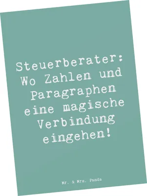 Produktbild von Mr. & Mrs. Panda Postkarte Spruch Magische Steuerberater - Meeresbrise - Geschenk, Berufsalltag, Steuerwesen, Präzision, Grußkarte, Berufsleben, Postkarten, Beruf