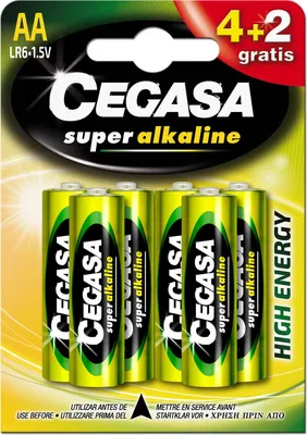 Image de CEGASA Pile alcaline AA LR6 Blister 4 pcs.