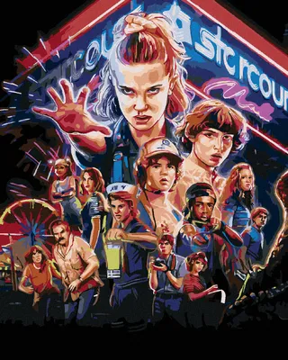 Obrázok produktu pre Zuty - Maľovanie podľa čísel - PLAGÁT O STRANGER THINGS, 40x50 cm, vypnuté plátno na rám