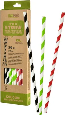 Produktbild von Duni Trinkhalme Papier mehrfarbig 20 cm - 20 Stück