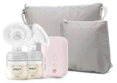 Produktbild von Philips AVENT SCF373/11 Elektrische Milchpumpe für Doppel-Milchpumpenset, Elektronisch, Pink