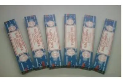 Räucherstäbchen Nag Champa, 6 Schachteln à 15 g, 20 cm