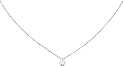 Produktbild von Collier 925 Sterling Silber 1 Zirkonia 43 cm Silberkette Karabiner
